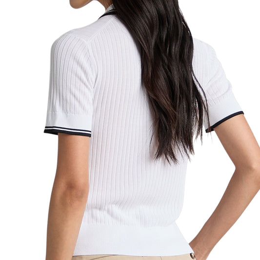Women's Ribbed Knit Sweater Polo